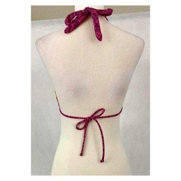 Victoria’s Secret Paisley Print Tortoise Center Halter Bikini Top Size Small - Picture 5 of 8